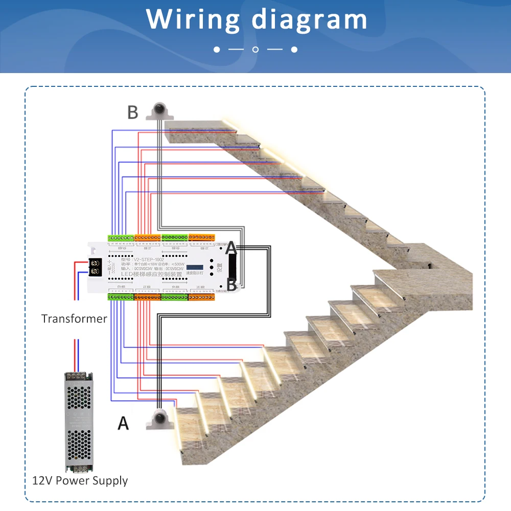 12V LED Stair PIR Motion Senso - огляд і ціна Motion Sensor Pir Wired