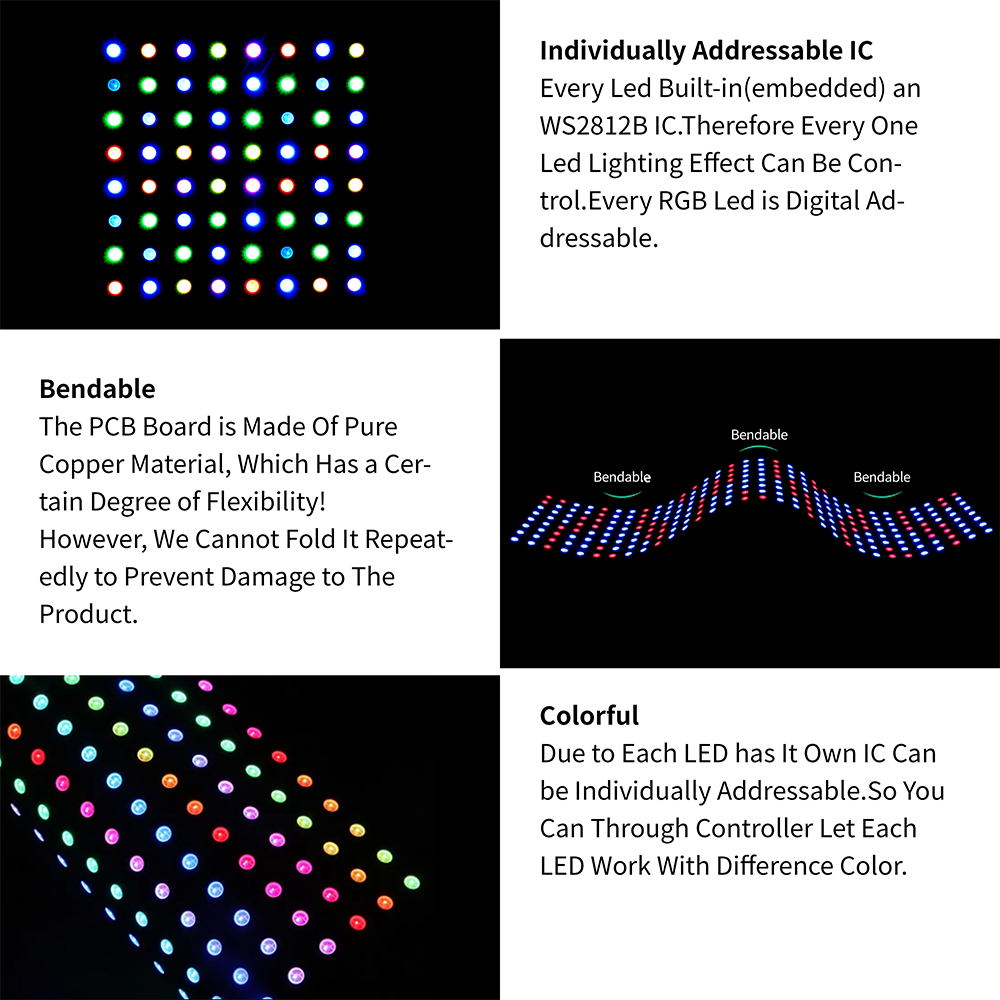 8X8 16X16 8X32 WS2812B With US - огляд і ціна Rgb Led Matrix 8X8