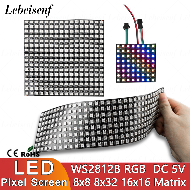 LED Digital Pixels Screen WS28 - огляд і ціна Rgb Led Matrix 8X8
