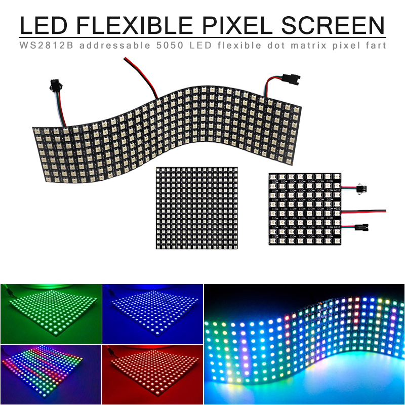 LED Digital Pixels Screen WS28 - огляд і ціна Rgb Led Matrix 8X8