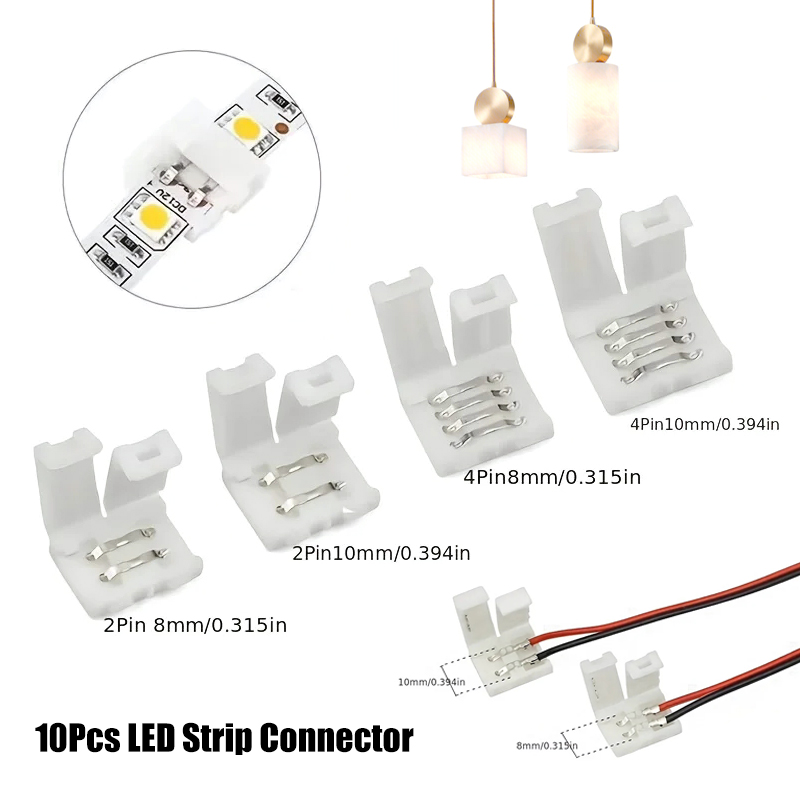 10Pcs LED Strip Connector 8MM  - огляд і ціна Rgb Led Matrix 8X8