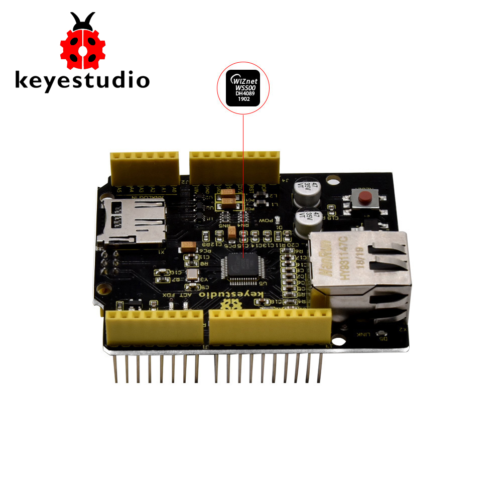 Keyestudio W5500 Ethernet Shie - огляд і ціна Ethernet Module W5500