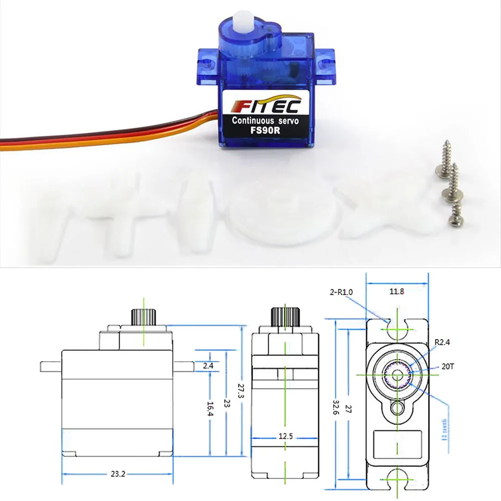 Feetech Mini FS90R Micro Servo - огляд і ціна Diy Automation
