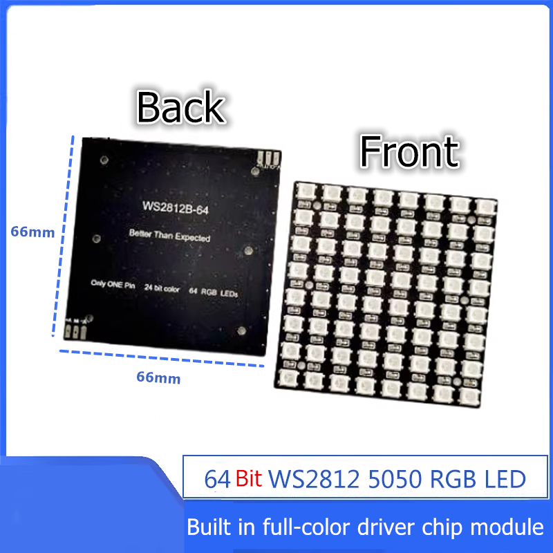 WS2812B 8x8 64Bit RGB LED Matr - огляд і ціна Rgb Led Matrix 8X8