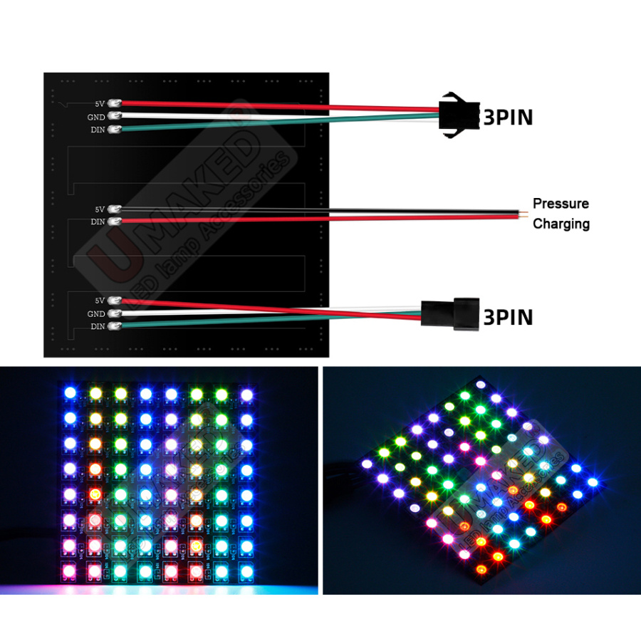2pcs WS2812B Individually Addr - огляд і ціна Rgb Led Matrix 8X8