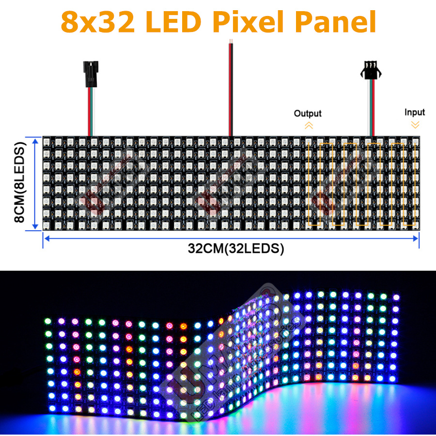 2pcs WS2812B Individually Addr - огляд і ціна Rgb Led Matrix 8X8