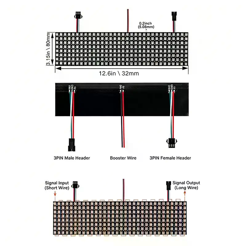 WS2812B Smart Pixel Module Mat - огляд і ціна Rgb Led Matrix 8X8