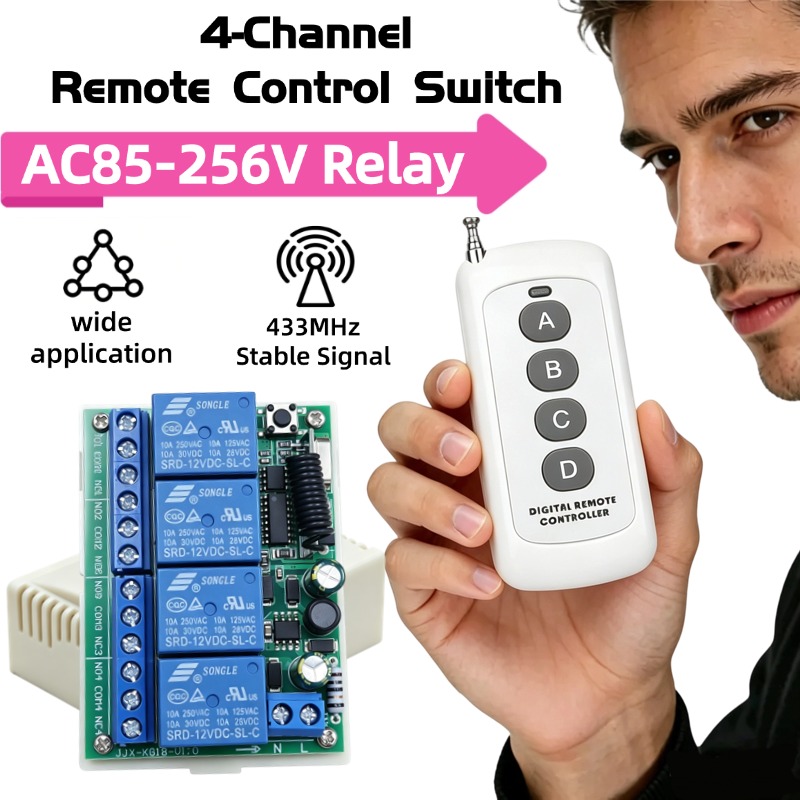 433 MHz AC 110V 220V 4CH RF Re - огляд і ціна 433Mhz Receiver Module