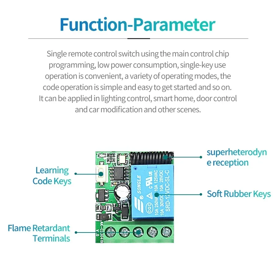 DC 12V Remote Control Smart Sw - огляд і ціна 433Mhz Receiver Module