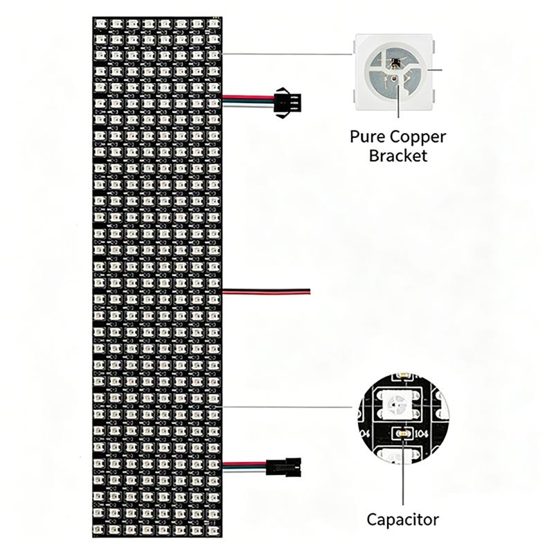 WS2812B Smart Pixel Module Mat - огляд і ціна Rgb Led Matrix 8X8