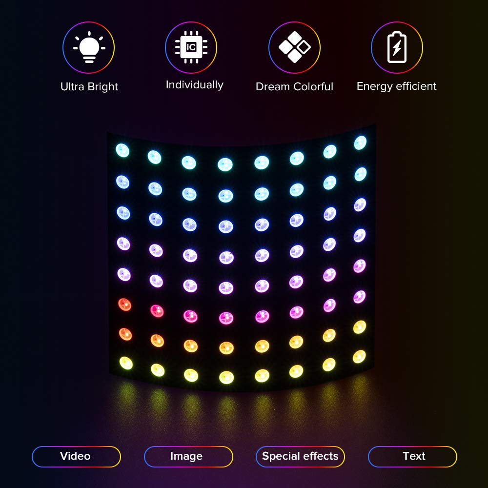 WS2812 LED 5050 RGB 8x8 64 Bit - огляд і ціна Rgb Led Matrix 8X8