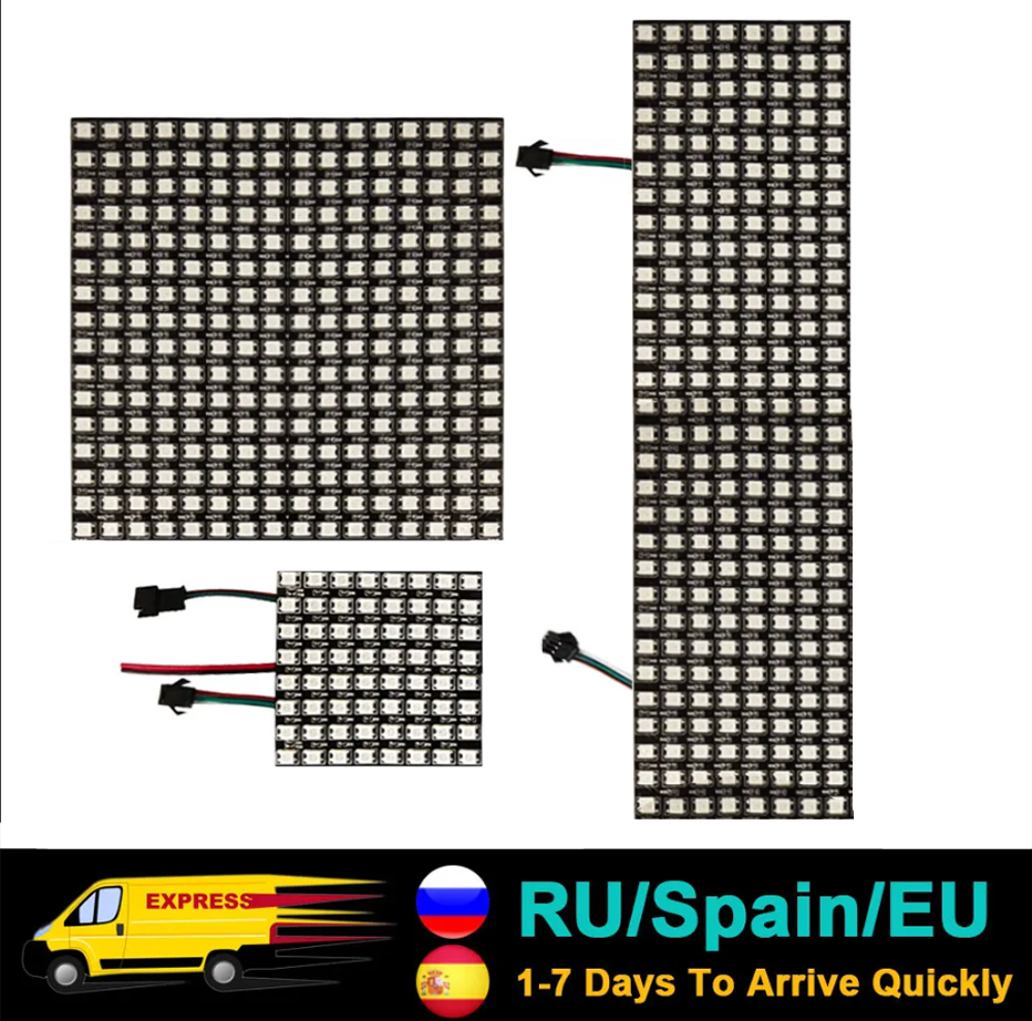 DC5V WS2812B 5050 RGB SMD Flex - огляд і ціна Rgb Led Matrix 8X8