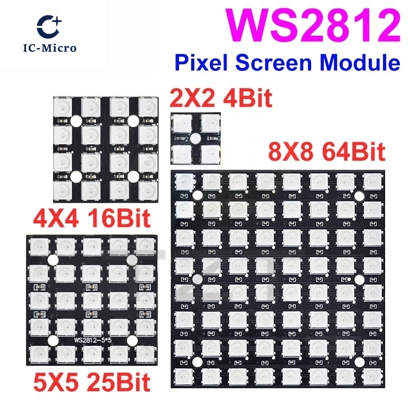 NEW WS2812 LED 5050 RGB 8x8 LE - огляд і ціна Rgb Led Matrix 8X8
