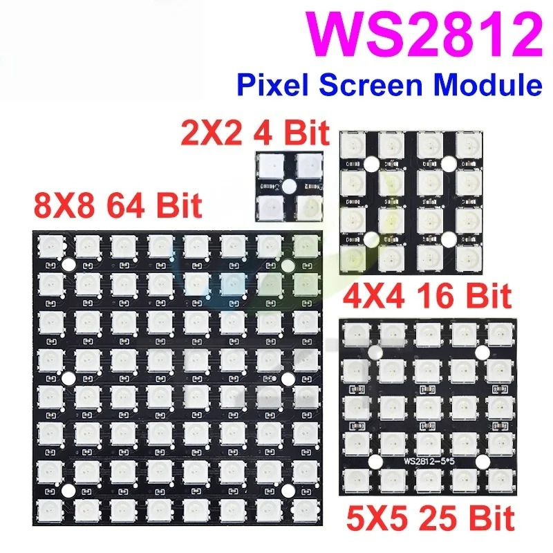 NEW WS2812 LED 5050 RGB 8x8 LE - огляд і ціна Rgb Led Matrix 8X8